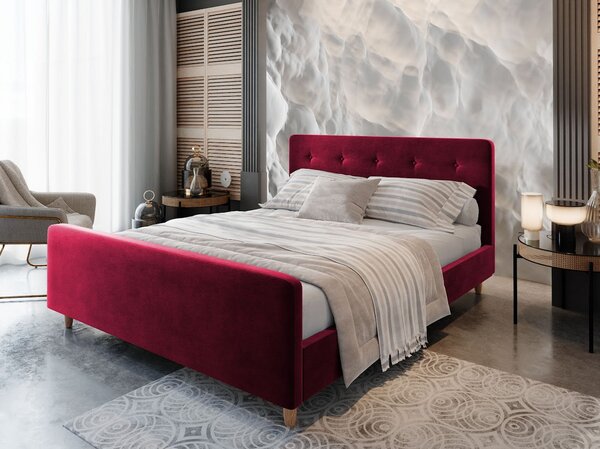 Jednolôžková čalúnená posteľ NESSIE - 120x200, červená
