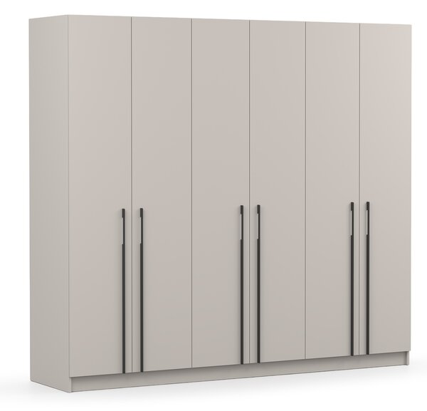 Šatníková skriňa Casmira 230x210x55 - kašmír / čierna