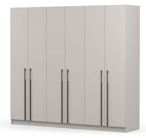 Šatníková skriňa Casmira 230x210x55 - kašmír / čierna