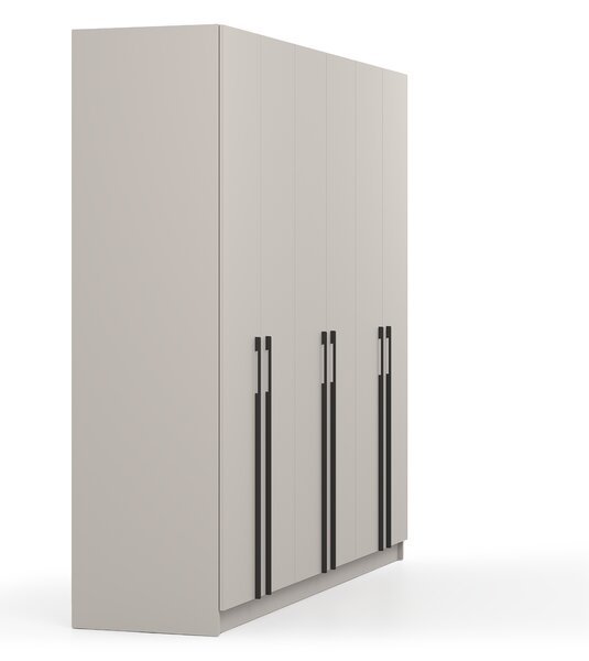 Šatníková skriňa Casmira 230x210x55 - kašmír / čierna