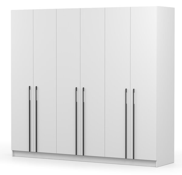 Šatníková skriňa Casmira 230x210x55 - biela / čierna