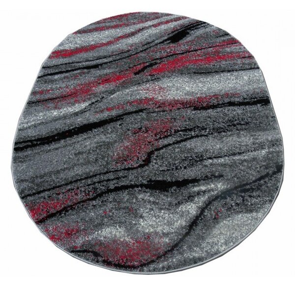 Kusový koberec Elmo 2 sivočervený ovál, Velikosti 120x170cm