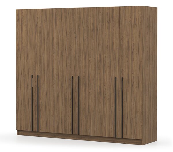 Šatníková skriňa Casmira 230x210x55 - orech / čierna