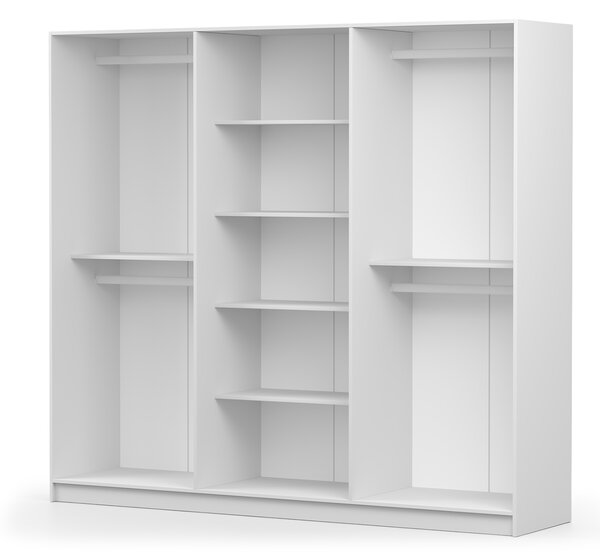 Šatníková skriňa Casmira 230x210x55 - biela / čierna
