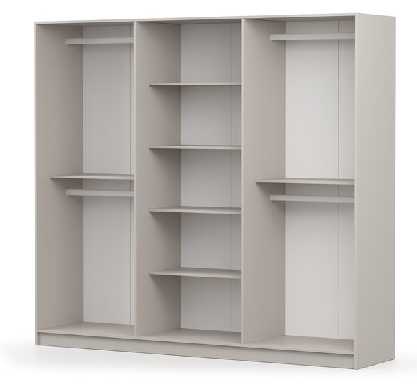 Šatníková skriňa Casmira 230x210x55 - kašmír / čierna