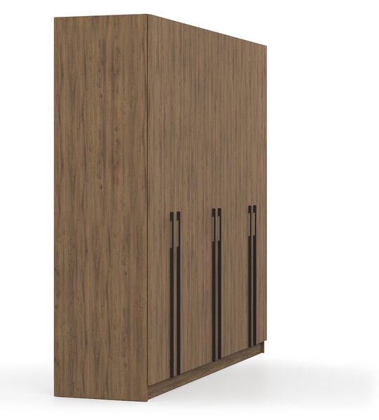 Šatníková skriňa Casmira 230x210x55 - orech / čierna