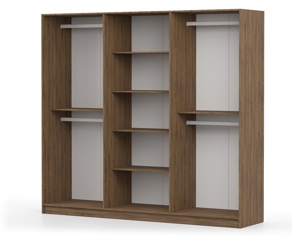 Šatníková skriňa Casmira 230x210x55 - orech / čierna