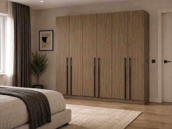 Šatníková skriňa Casmira 230x210x55 - orech / čierna