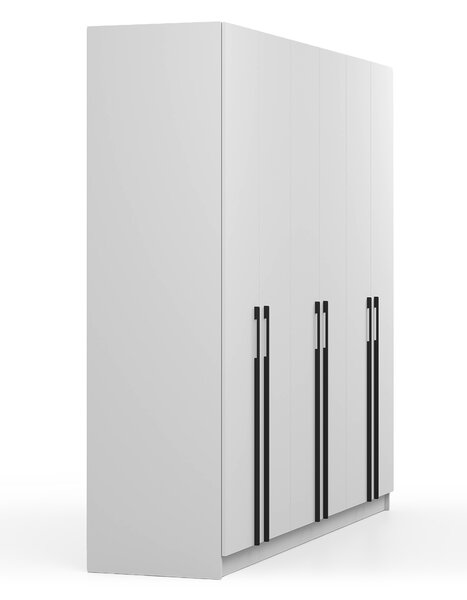 Šatníková skriňa Casmira 230x210x55 - biela / čierna