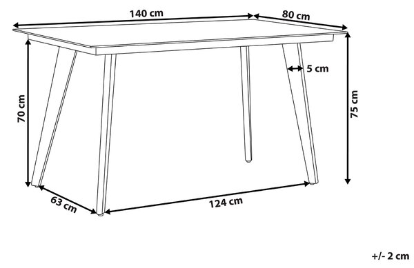 Záhradný jedálenský stôl sivý hliník 140 x 80 cm matný povrch pre 4 osoby obdĺžnikový tvar moderný štýl