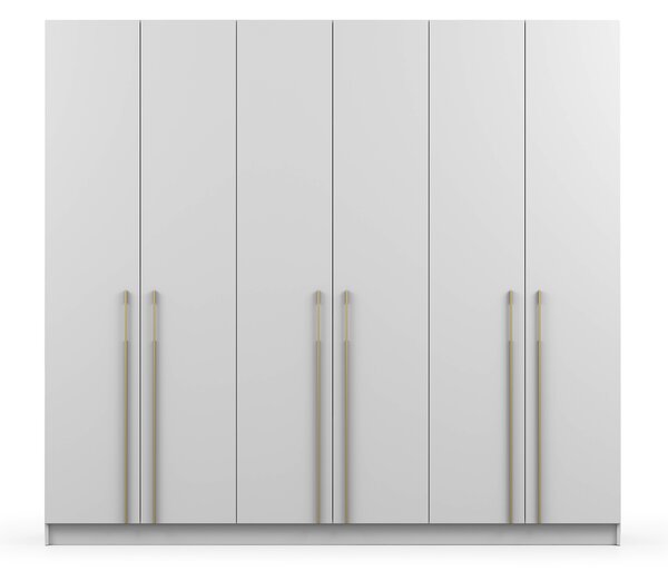 Šatníková skriňa Casmira 230x210x55 - biela / zlatá