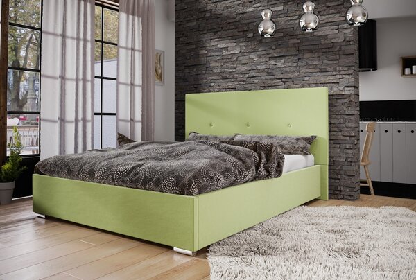 Manželská posteľ s úložným priestorom FLEK 2 - 180x200, žlto zelená