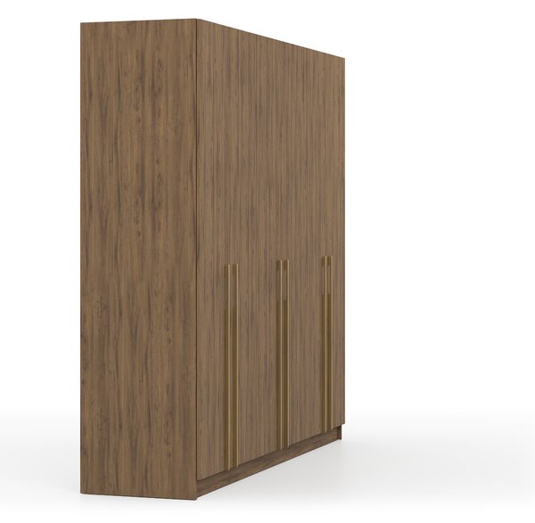 Šatníková skriňa Casmira 230x210x55 - orech / zlatá