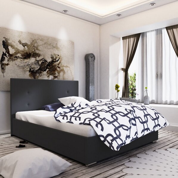 Jednolôžková čalúnená posteľ FLEK 3 - 120x200, čierna