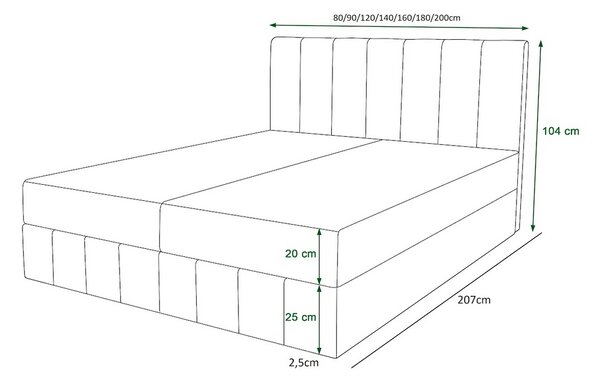Boxspringová posteľ s úložným priestorom MADLEN - 200x200, béžová