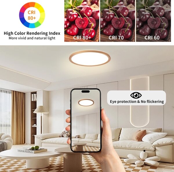 Brilagi - ultratenké kúpeľňové stropné LED svietidlo 24W/230V, priemer 42 cm, ružové zlato, IP54