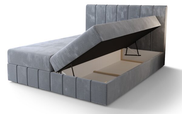 Boxspringová posteľ s úložným priestorom MADLEN - 200x200, béžová