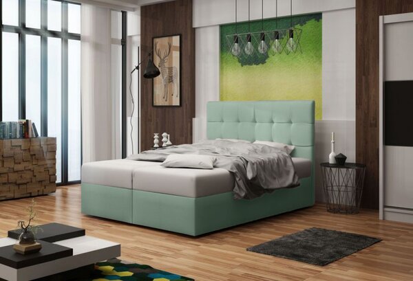 Čalúnená posteľ s úložným priestorom DELILAH 2 - 120x200, svetlo zelená
