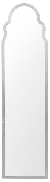 Stojace zrkadlo strieborné MDF rám sklo 40 x 150 cm vysoké so stojanom moderný dizajn