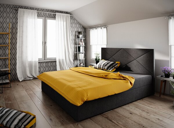 Manželská posteľ s úložným priestorom STIG COMFORT 4 - 160x200, čierna