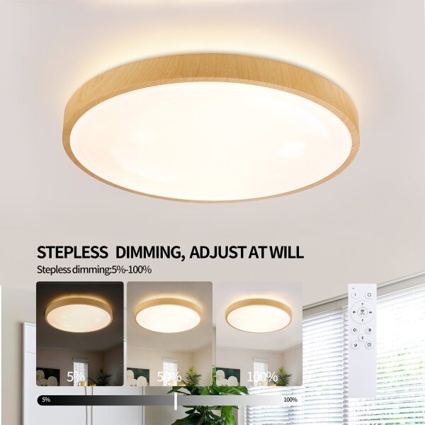 Brilagi-LED Stmievateľné svietidlo GLASS POOL DOUBLE LED/60W/230V 50 cm, dekor dreva + DO