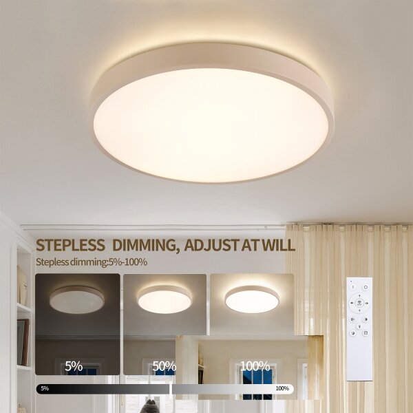 Brilagi - stmievateľné LED svietidlo GLASS POOL DOUBLE LED/48W/230V 40 cm béžová + diaľkový ovládač