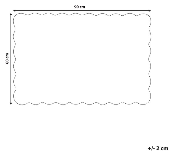 Rohožka prírodná prírodné kokosové vlákno 60 x 90 cm PVC povlak protišmyková jednofarebná rohož vlnitý dizajn do interiéru moderná