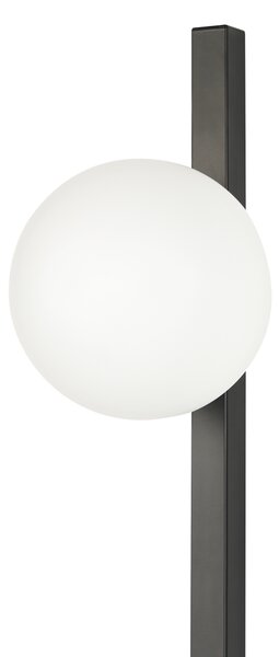 Nástenná lampa čierna kovová železná 85 cm 2 guľaté biele tienidlá osvetlenie do spálne obývačky moderný štýl
