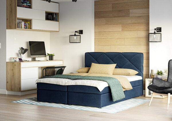 Jednolôžková posteľ s úložným priestorom KATRIN COMFORT - 120x200, modrá