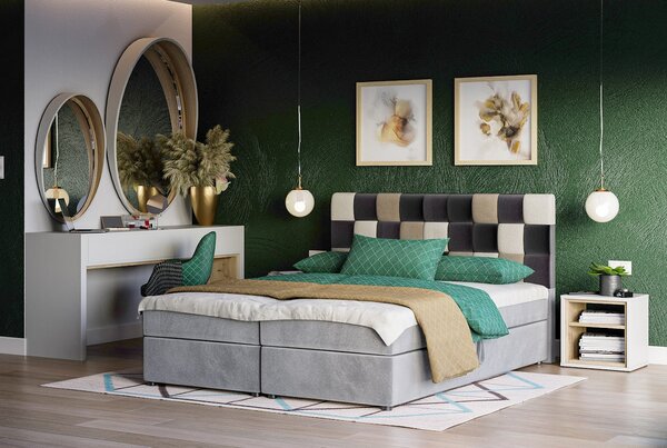 Boxspringová posteľ s úložným priestorom SAVA COMFORT - 180x200, čierna