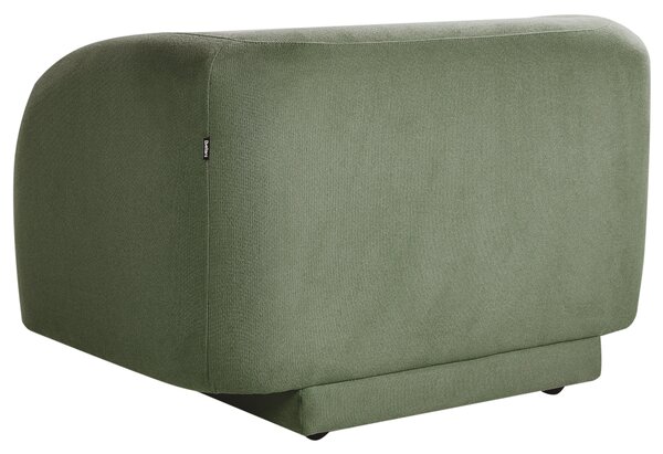 Kreslo zelené polyester látkové čalúnenie retro glamour štýl s podrúčkami obývacia izba