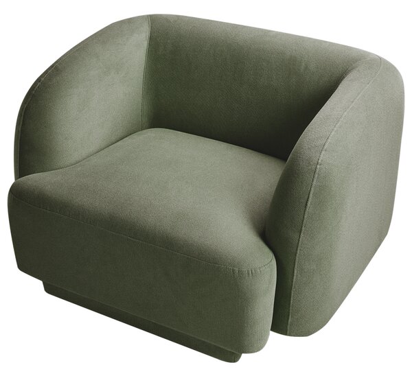 Kreslo zelené polyester látkové čalúnenie retro glamour štýl s podrúčkami obývacia izba