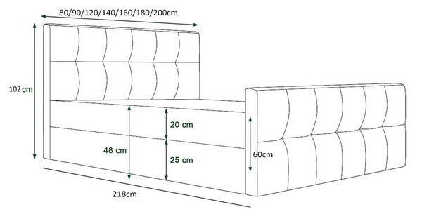 Boxspringová manželská posteľ VASILISA 4 - 140x200, ružová