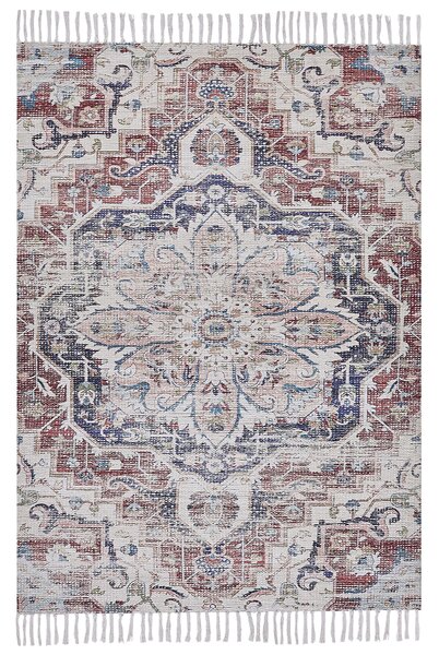 Koberec viacfarebný polyester a bavlna 150 x 230 cm orientálny so strapcami obývacia izba spálňa