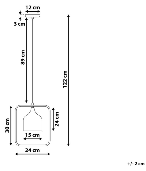 Závesná lampa biela kovová 121 cm medený rám na strop industriálny štýl kuchyňa jedáleň