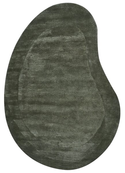 Koberec zelený viskózový 160 x 230 cm asymetrický nepravidelný tvar dizajnový koberec
