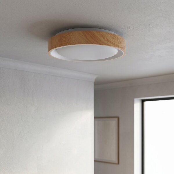 Brilagi - LED stropné svietidlo FLOCO LED/24W/230V priemer 30 cm drevené/biele