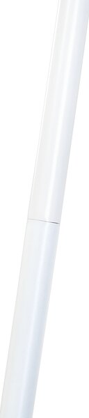 Stojaca lampa biela kov zmes bavlny a polyesteru 149 cm statívový podstavec látkové tienidlo kábel moderný retro dizajn obývačka spálňa