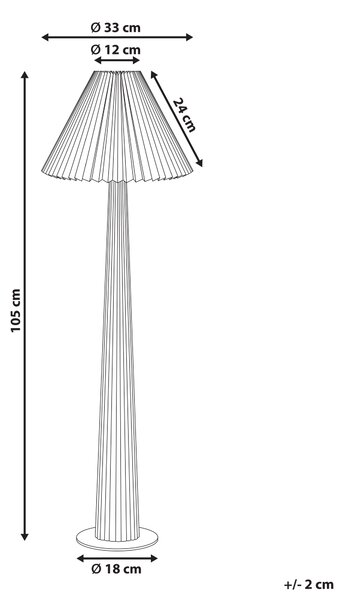 Stojaca lampa prírodná kaučukové drevo biele látkové tienidlo industriálny štýl spálňa obývacia izba