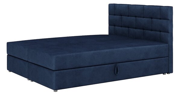 Boxspringová posteľ s úložným priestorom WALLY - 200x200, modrá