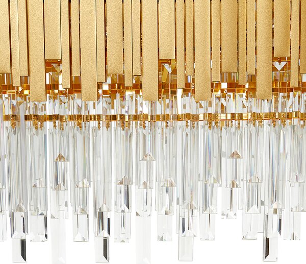 Luster zlatý hliníkový závesná lampa na strop s krištáľmi glamour štýl obývacia izba