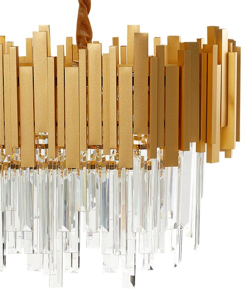 Luster zlatý hliníkový závesná lampa na strop s krištáľmi glamour štýl obývacia izba
