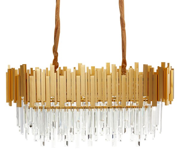Luster zlatý hliníkový závesná lampa na strop s krištáľmi glamour štýl obývacia izba