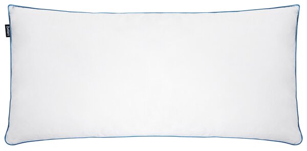 Vankúš na spanie biely nízky kačacie perie a páperie 40 x 80 cm prémiový bavlnený poťah prírodná výplň