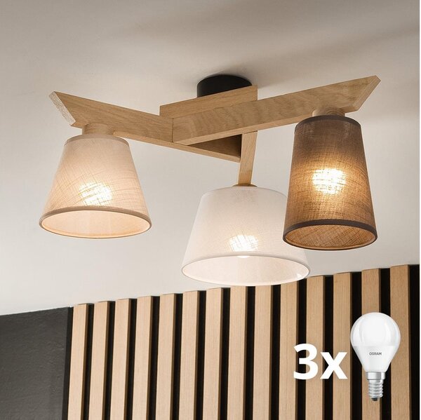 Brilagi - LED Prisadený luster ANTHONY 3xE14/40W/230V dub