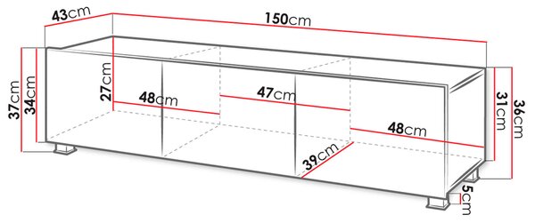 TV stolík Calabrini RTV150 - dub