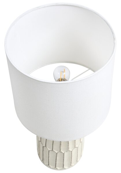 Stolná lampa krémová biela keramický podstavec látkové tienidlo nočná lampa predsieň obývačka