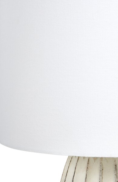 Stolná lampa krémová biela keramický podstavec látkové tienidlo nočná lampa predsieň obývačka