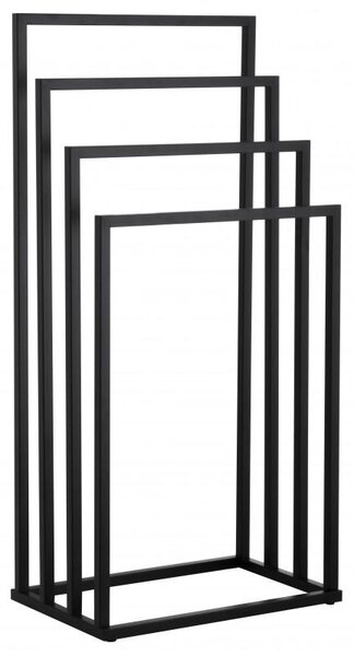 Erga Lonia, štvorramenný vešiak na uteráky 45x29x94 cm, čierna matná, ERG-YKA-P.LONIA4-BLK