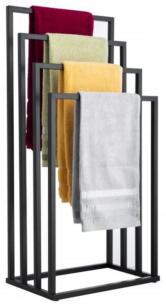 Erga Lonia, štvorramenný vešiak na uteráky 45x29x94 cm, čierna matná, ERG-YKA-P.LONIA4-BLK